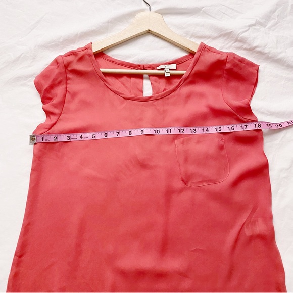 Joie Hot Pink Silk Capped Sleeve Pocket Tee - Picture 4 of 10